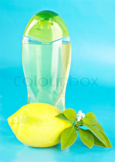 Citrus Liquid Soap With Lemon Fruit On Stock Image Colourbox