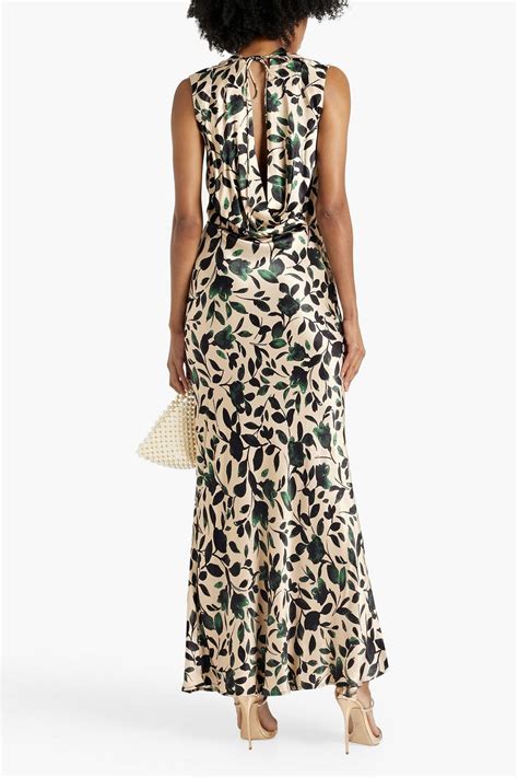 Bec And Bridge Stella Wrap Effect Printed Satin Crepe Maxi Dress The Outnet