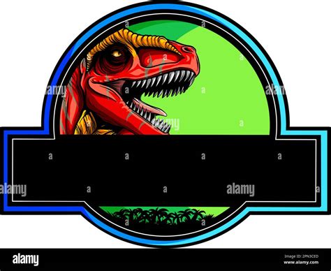 Jurassic World Dinosaur Vector Illustration Logo Design Stock Vector