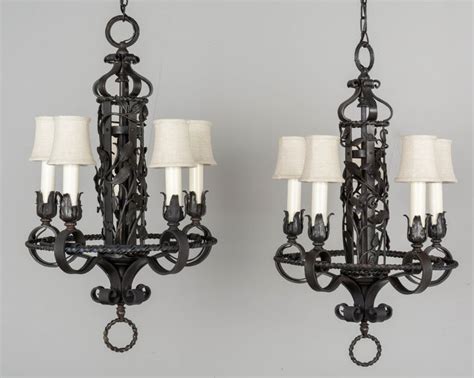 Spanish Colonial Revival Chandelier Pair At 1stdibs Spanish Colonial