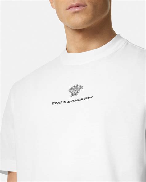 Embroidered Medusa Milano T Shirt White Versace Us