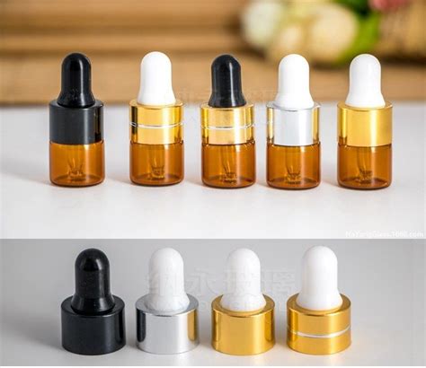 2019 Amber Dropper Bottle 1ml 2ml 3ml Mini Glass Bottle Essential Oil Display Vial Small Serum