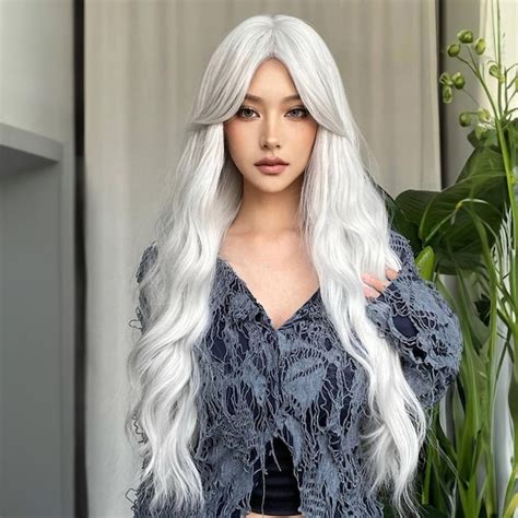 Long White Wig - Etsy