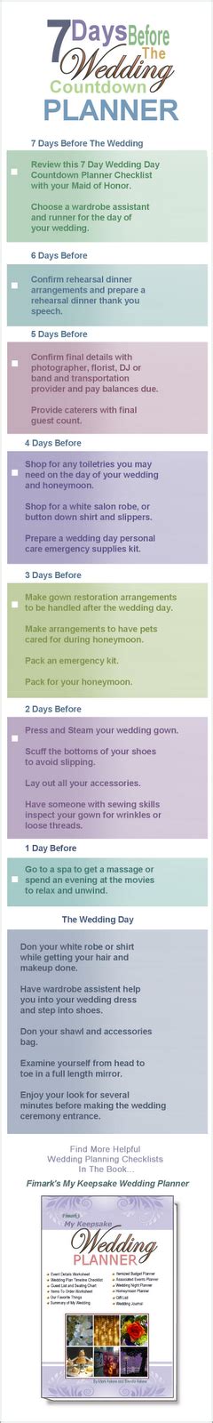 7 Day Wedding Countdown Checklist Good To Know Pinpoint