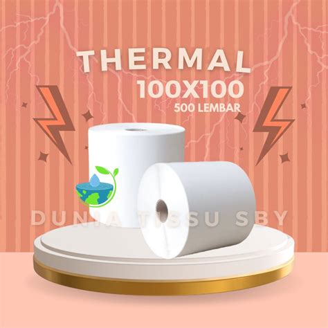 Jual Kertas Thermal Sticker Label 100x100mm Isi 500lembar Shopee