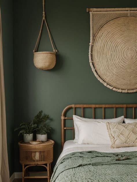 Enchanting Boho Bedroom Unleash The Magic Of Dark Green Accent Walls