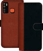 Buy Hupshy Tecno Spark Pro Black And Brown Leather Back Cover Pack