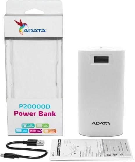 Powerbank Adata P20000D 20000mAh Biały AP20000DDGT5VCWH Opinie i