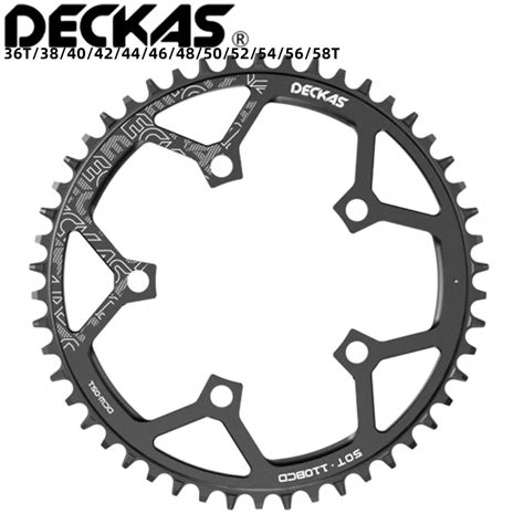 DECKAS 110BCD Chainring For Shimano Crown Round Black 36T 38T 40T 42T