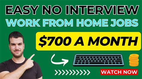 Easy No Interview Work From Home Jobs Make Money Online 2024 Youtube