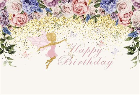 Butterfly Birthday Backdrop Spring Floral Girls Birthday Photo