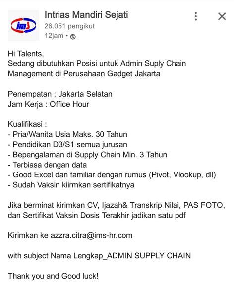 Info Loker Cek Akun Kami On Twitter Lowongan Kerja Lokerupdate