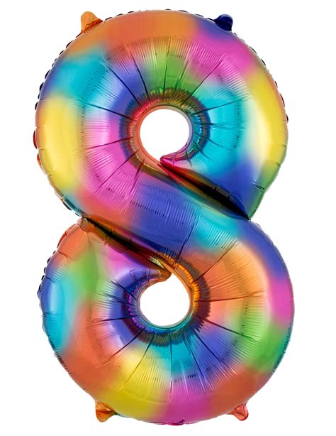 Ballon aluminium chiffre arc en ciel 63 x 88 cm décoration