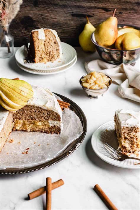 Pear Spice Cake With Brown Butter Frosting The Cozy Plum