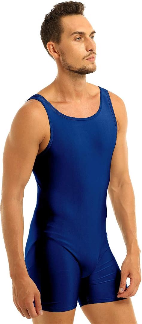 Nimiya Mens Basic Solid Leotard Bodysuit One Piece Wrestling Singlet