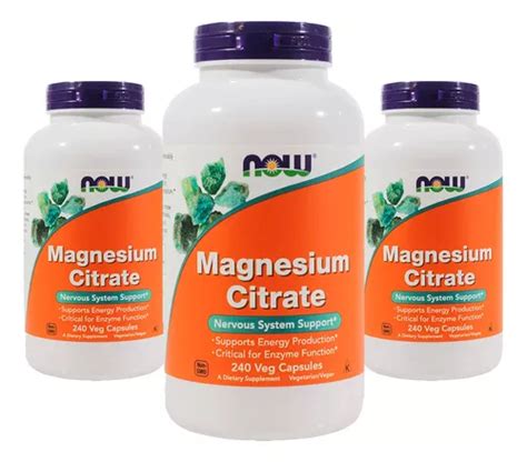 Citrato De Magn Sio Mg Now Foods Magnesium Cap Un Sabor Sem