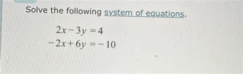 Solved Solve the following system of | Chegg.com