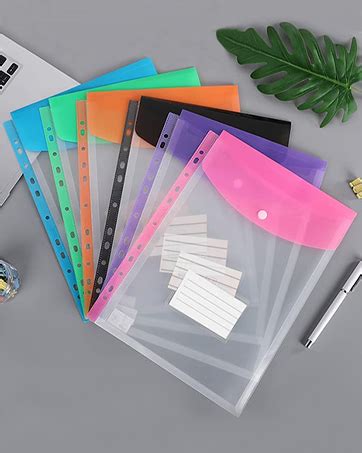 Plastic Wallets A Punched Pockets Pack Expandable Poly Pockets A