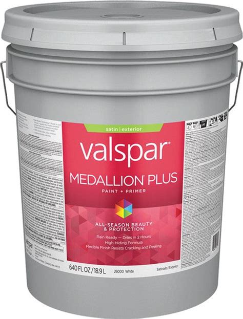 Valspar® Medallion® Plus Exterior Paint Primer Satin 5 Gallon White Base 5 Gallon White Base