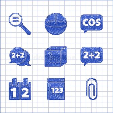 Conjunto De Livros Com O ícone Da Solução De Cálculo E Equação De Matemática Vetor Ilustração