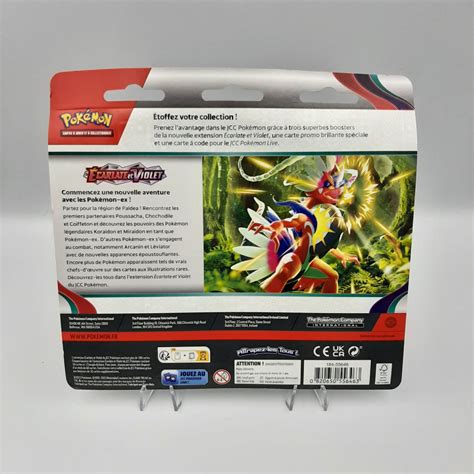 Tripack Scellé Sous Blister De 3 Booster Pokémon Ecarlate Et Violet Arcanin Ev1 Atougeek