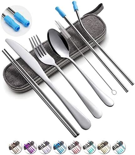 Amazon Uprichya Travel Utensils Metal Soup Spoon Fork And