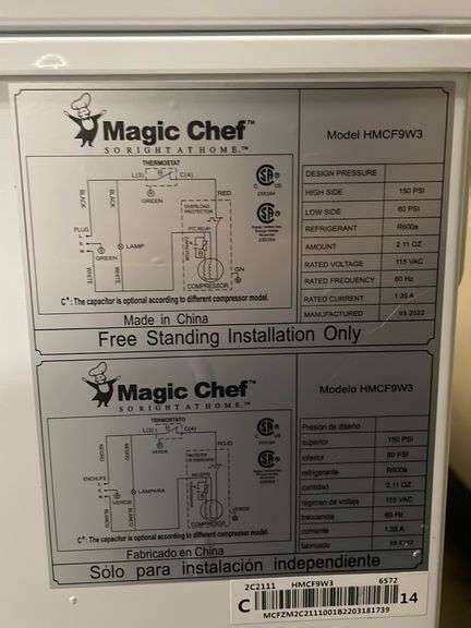 Magic Chef Cu Ft Manual Defrost Chest Freezer In White Dented