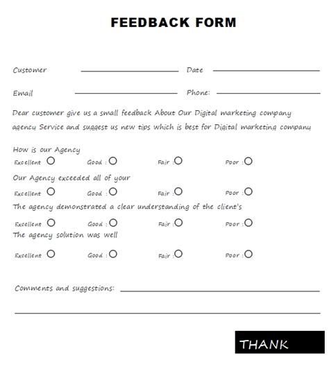 10 Feedback Form Template Template Business Psd Excel Word Pdf