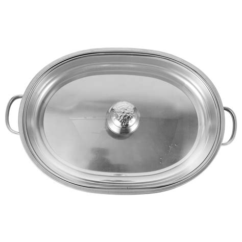 Buffet Foods Holder Stainless Steel Foods Tray Buffet Oval Tray With