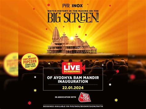 Pvr Inox To Screen Ram Mandir Inauguration Live Know Ticket Prices