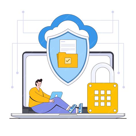 premium vector secure file sharing vector illustration concept