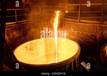 Blast Furnace Slag Tapping The Molten Slag Is Poured Into A Ladle