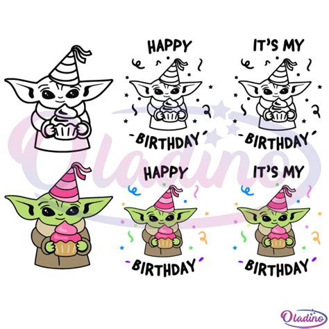 Baby Yoda Birthday Bundle Svg Design, Its My Birthday Baby Yoda Svg