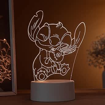 Luminária led 3d abajur de mesa Stitch boneca Lilo e Stitch