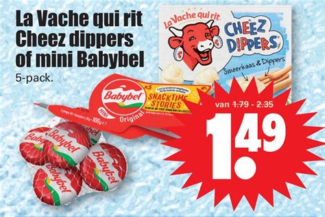 La Vache Qui Rit Cheez Dippers Of Mini Babybel Aanbieding Bij Dirk