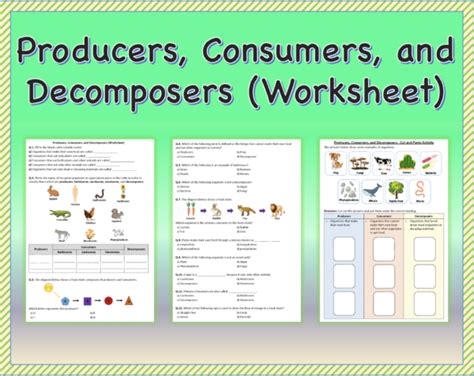 Producers, Consumers, and Decomposers - Worksheet | Printable, Distance Learning | Made By Teachers