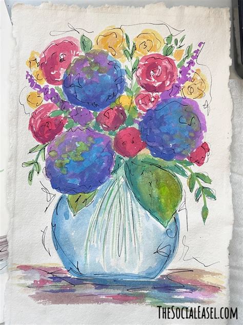 Colorful Watercolor Floral Arrangement Painting Tutorial