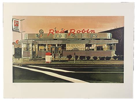 John Baeder Red Robin Diner 1980 Signed Silkscreen on Somerset paper ...