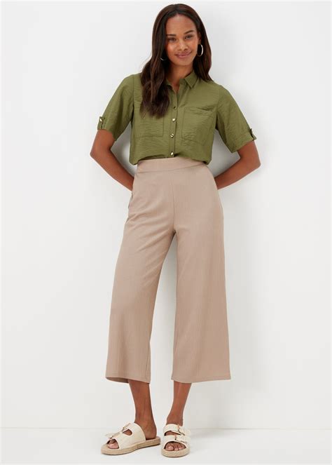 Beige Cropped Trousers Matalan