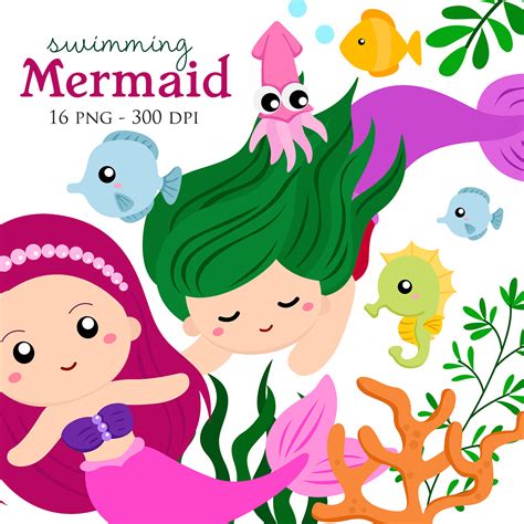 Cute Mermaid Clipart