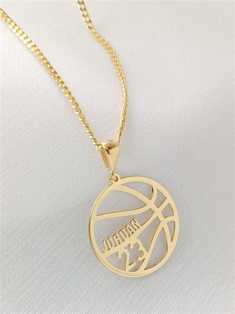 Sterling Silver Basketball Necklace Personalized Etsy