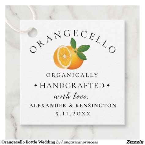 Orangecello Bottle Wedding Favor Tags | Zazzle | Wedding bottles ...