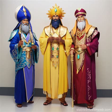 Three Wise Men On A White Background Stable Diffusion Online