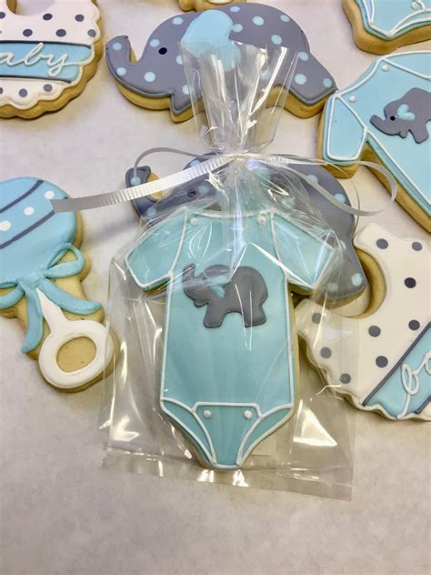 Elephant Baby Shower Cookie Favors Onesie Cookies Baby Bib Etsy