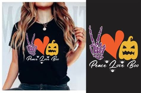 Peace Love Boo Halloween Retro Design Graphic By Creative Design