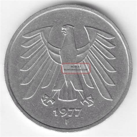 5 Deutsche Mark Silver Coin Germany 1977