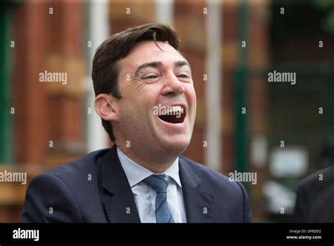 Greater Manchester Labour Mayoral Candidate Andy Burnham During A Visit To St Andrews House