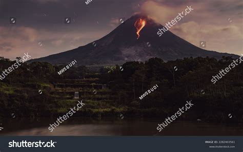 Beautiful View Effusive Eruption Mount Merapi Stock Photo 2282403561 ...