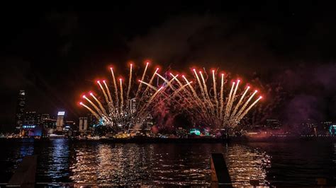 Premium Photo | Fireworks display a symphony of lights at the victoria ...