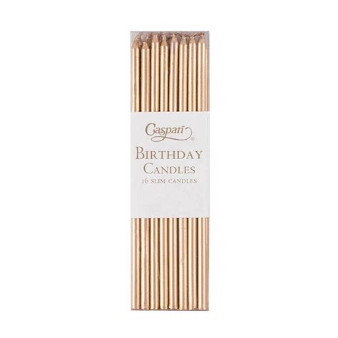 Caspari Birthday Slim Birthday Candles In Gold Berings